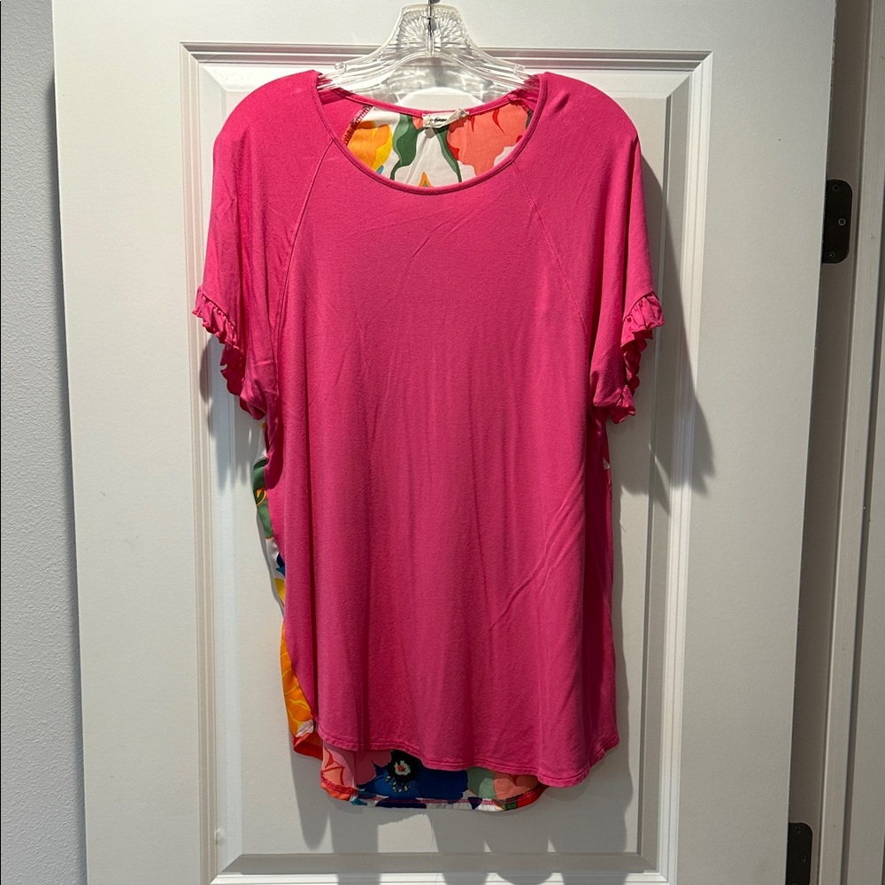 Beeson River Pink Floral Short Sleeve Top - Picture 2 of 9